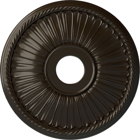 Ekena Millwork Berkshire Ceiling Medallion (Canopies up to 6 3/8"), 20 1/8"OD x 3 7/8"ID x 1 7/8"P, Stone Hearth CM20BE1SHF